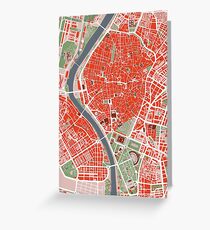 Seville city map classic Greeting Card