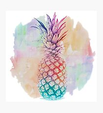 Regenbogen Ananas Fotodruck