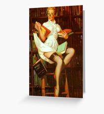 Gil Elvgren Pin Up Librarian Greeting Card