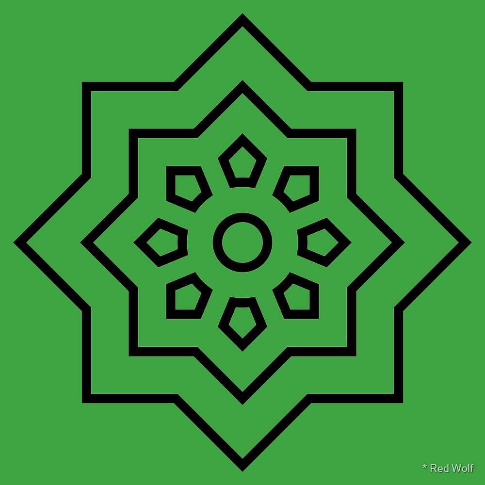 Geometric Pattern: Mahsa: Emerald Black by * Red Wolf