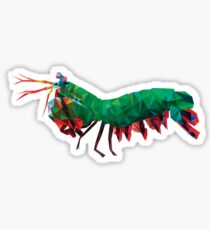 Geometric Abstract Peacock Mantis Shrimp Sticker
