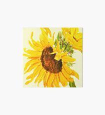 sunflower watercolor painting macro Art Board Print