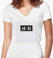 Abstract - Penguin Framed Women's Fitted V-Neck T-Shirt