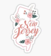 New Jersey Floral State Sticker
