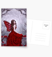 Winter Rose Butterfly Fairy Postcards