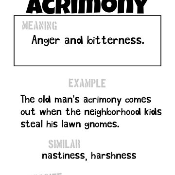 Acronyms and Acrimony