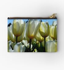 Reaching For The Blue Sky! - White Tulips - NZ Studio Pouch