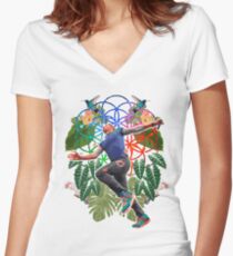 Drunk & High Women's Fitted V-Neck T-Shirt