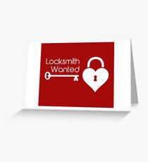 Locksmith Wanted Valentine's Day Heart Lock Greeting Card