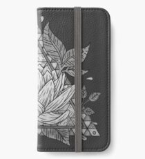Grey Lotus Flower Geometric Design iPhone Wallet/Case/Skin