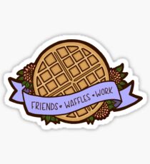 Friends, Waffles, Work Sticker