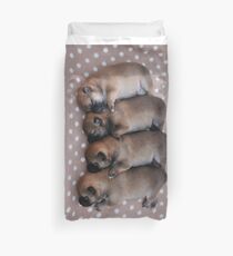 in line in bed Duvet Cover