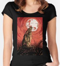 Moon Gazer Hare, Artwork Women's Fitted Scoop T-Shirt