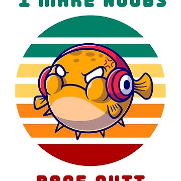 I Make Noobs Rage Quit - Fish With Headphones Sticker for Sale by  bsrishika