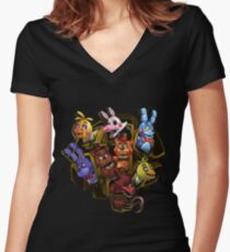 Five Nights at Freddy's 2 Women's Fitted V-Neck T-Shirt