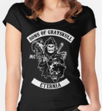 SONS OF GRAYSKULL!! (BLACK) Women's Fitted Scoop T-Shirt