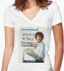 No Justice No Peace Women's Fitted V-Neck T-Shirt