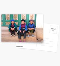 Yunnan Dali Three Old Women Posing Postcards
