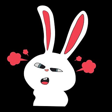 Bad bunny Dodgers, Bunny love, Angry Rabbit, Funny Sticker for Sale by  MarianNieuw