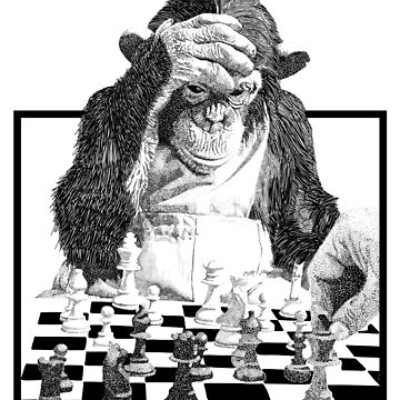 Funny Chess Monkey checkmate king chessboard 3d chess pawn room smart  monkey genius iq game night board game chimpanzees gorilla ape funny chimp   Art Board Print for Sale by weird83