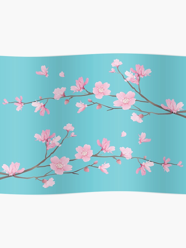 Fleur De Cerisier Robin Egg Blue Poster