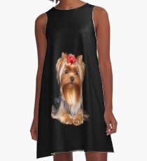 Yorkie with bow A-Line Dress