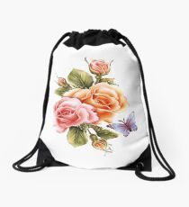 Flower-fly Drawstring Bag
