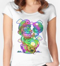 Trippy Mario Tailliertes Rundhals-Shirt