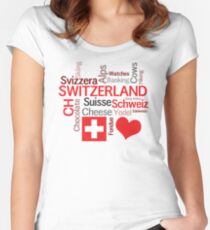 I Love Switzerland Women's Fitted Scoop T-Shirt