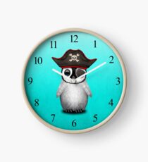Cute Baby Penguin Pirate Clock