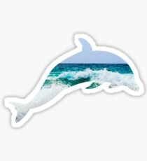Dolphin Diving Through the Waves Sticker