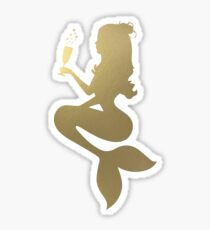 Golden Mermaid Drinking Sticker