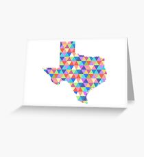 Texas Geometric Colorful Triangles Hipster Texas Greeting Card