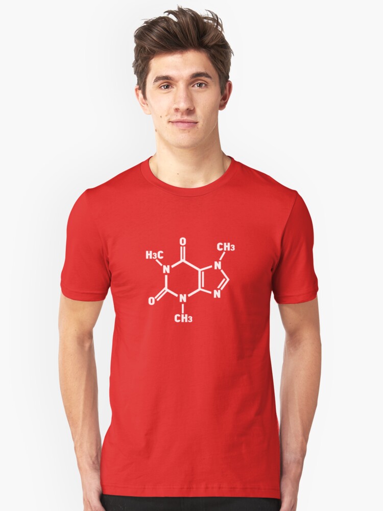 Alternate view of Caffeine Molecule Slim Fit T-Shirt
