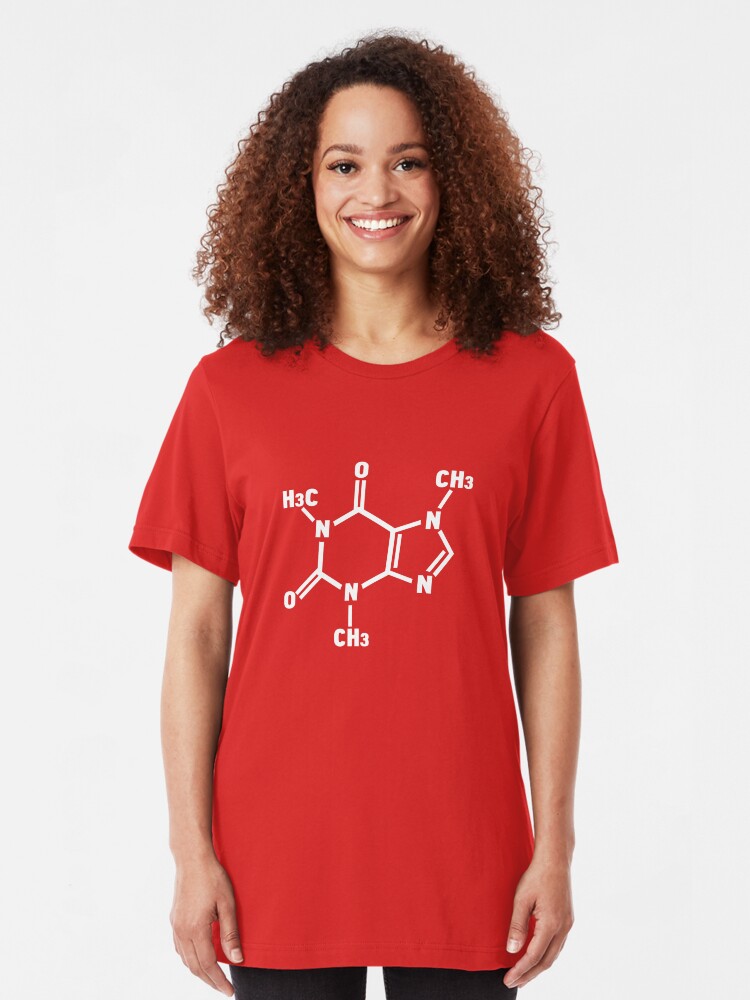 Alternate view of Caffeine Molecule Slim Fit T-Shirt