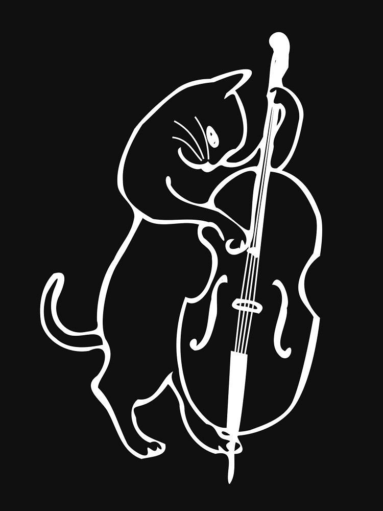 "Jazz Cat Playing Upright Double Bass" T-shirt by StageTrendy | Redbubble