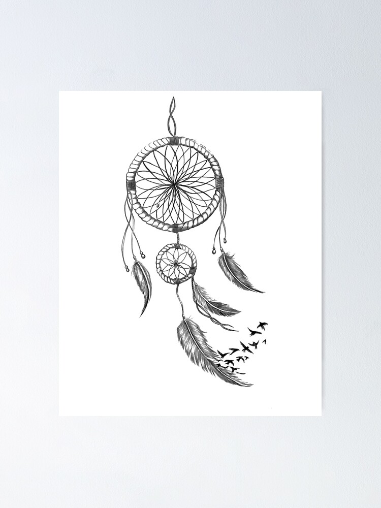 Dreamcatcher Drawing Dream Catcher Poster By Advianti505 Redbubble