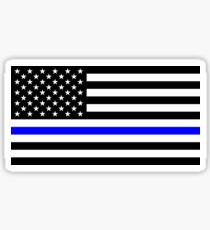 Thin Blue Line American Flag Sticker