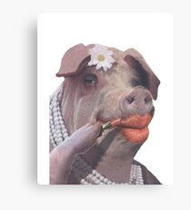 Lippenstift auf ein Schwein Leinwanddruck