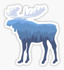 Moose in mountain forest Sticker