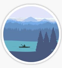 Kajak, Wald und Berge Sticker
