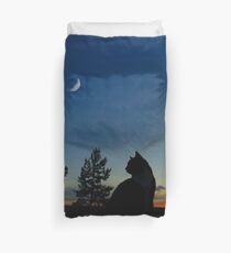Krieger Katzen - Silhouette Bettbezug