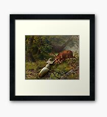 Stag Fight Framed Print