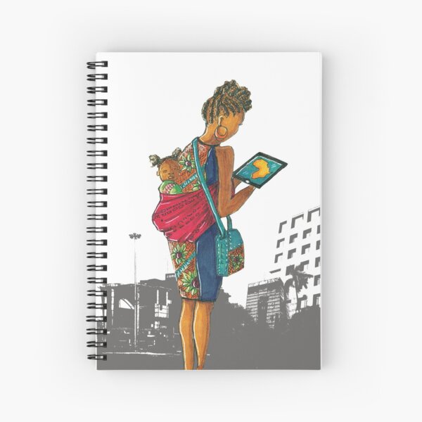 Urban cityscape - mother and child Spiral Notebook