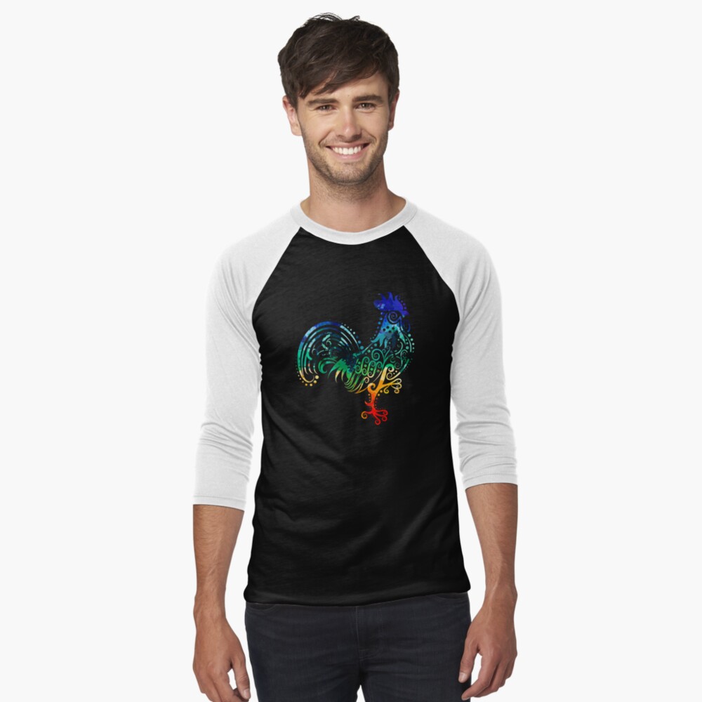 Inked Rooster Baseball ¾ Sleeve T-Shirt
