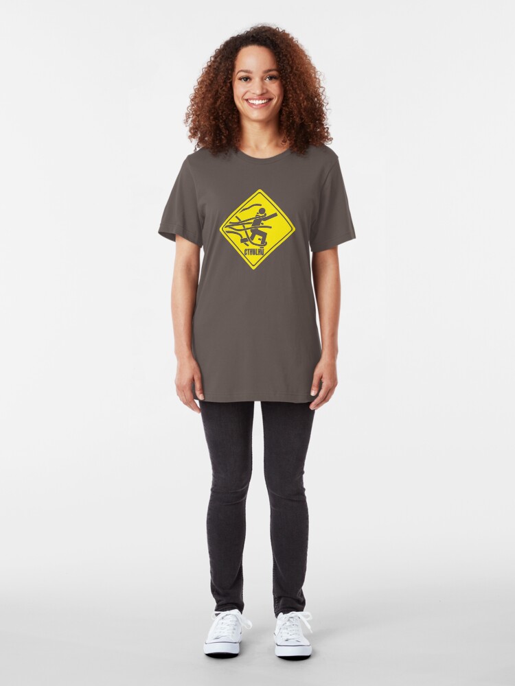 Alternate view of Warning: Cthulhu Slim Fit T-Shirt