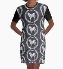 Norwegian Elkhound Silver Graphic T-Shirt Dress