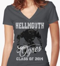 Hellmouth Ogres Women's Fitted V-Neck T-Shirt
