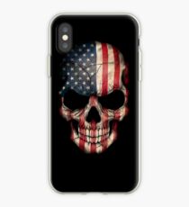 USA Flag Skull T-Shirt iPhone Case