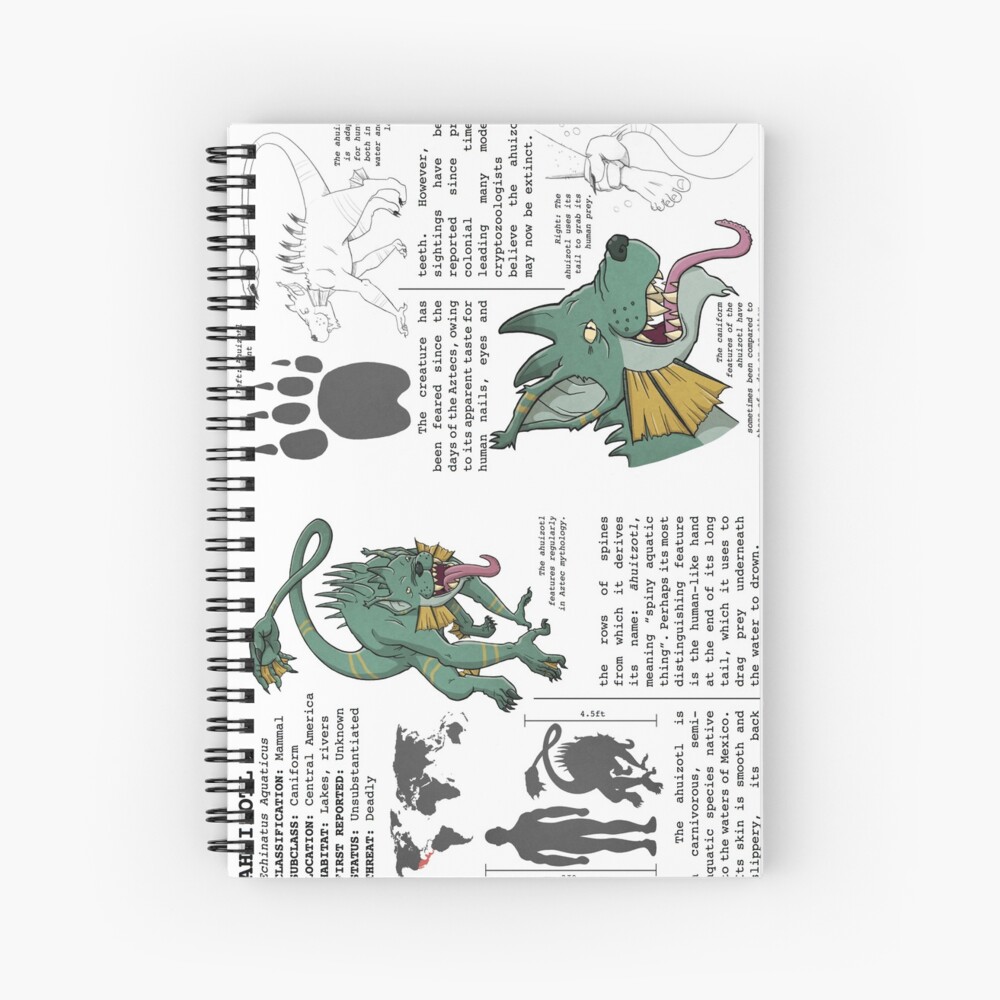 Monster Guide: Ahuizotl Spiral Notebook